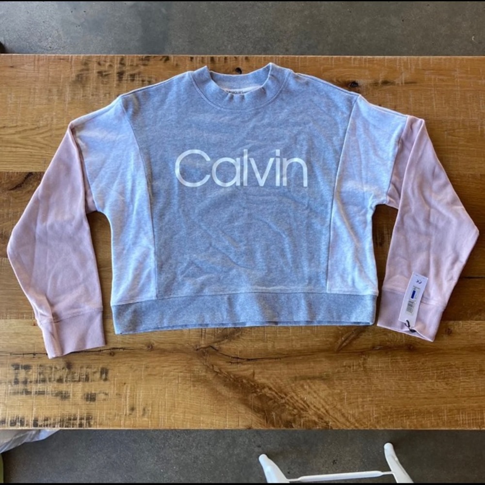 Calvin Klein grey pink sweater sweatshirt shirt